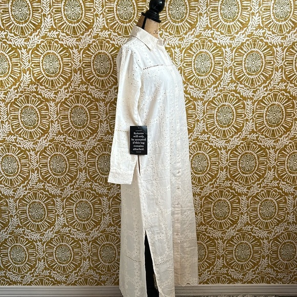 NWT Tuckernuck Pomander Place Ivory Eyelet Griffin Shirt Midi Dress Sz XS - Picture 5 of 14